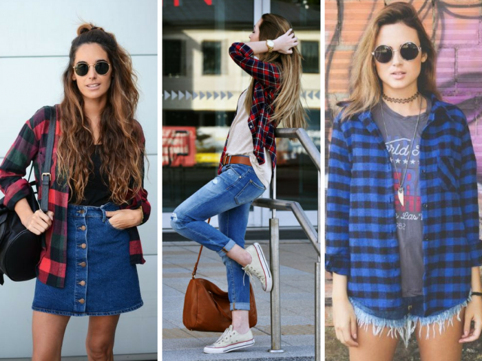 moda 2013 | moda meia estacao | moda feminina | estilo grunge | camisa xadrez | camisa de flanela | moda 2016 | moda 2017 | moda 2015
