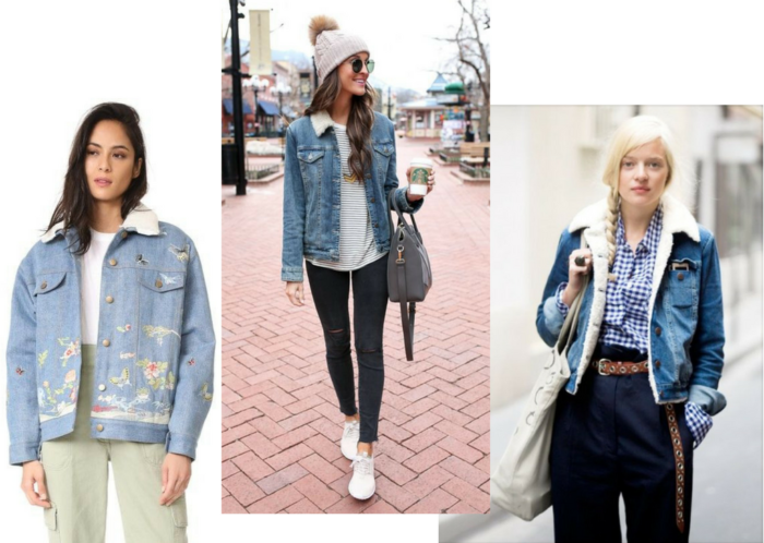 moda | moda 2018 | jaqueta jeans | look com jaqueta jeans | jaqueta jeans forro de ovelha | jaqueta forro pêlo de carneiro
