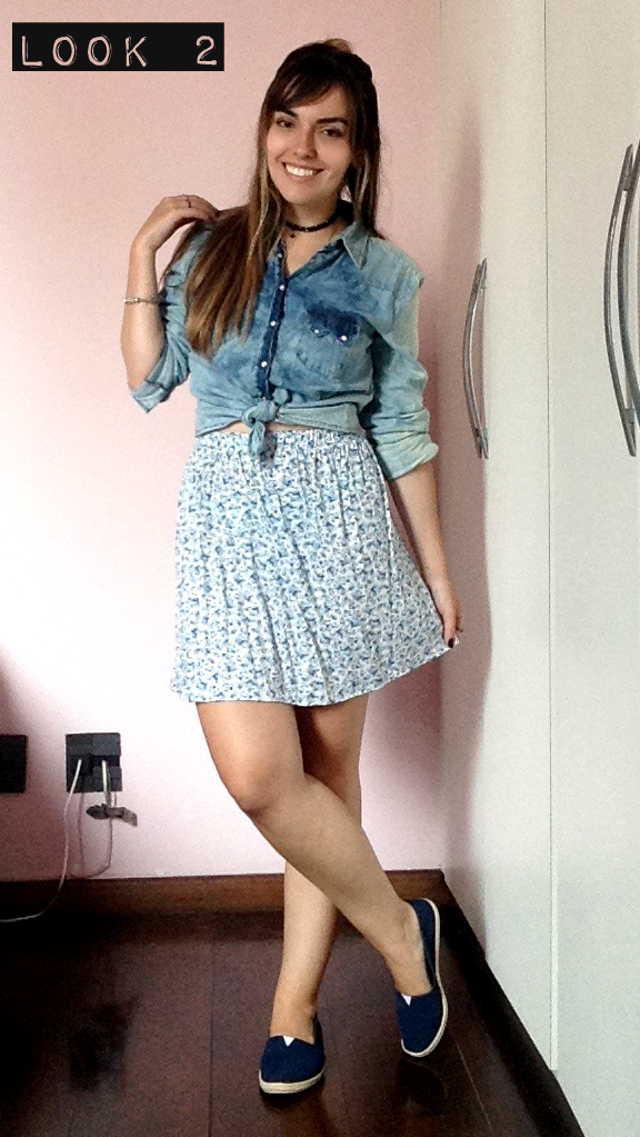 moda | look do dia | looks para o dia | camisa jeans | look com camisa jeans | 1 peça 4 looks | looks diferentes com a mesma peça