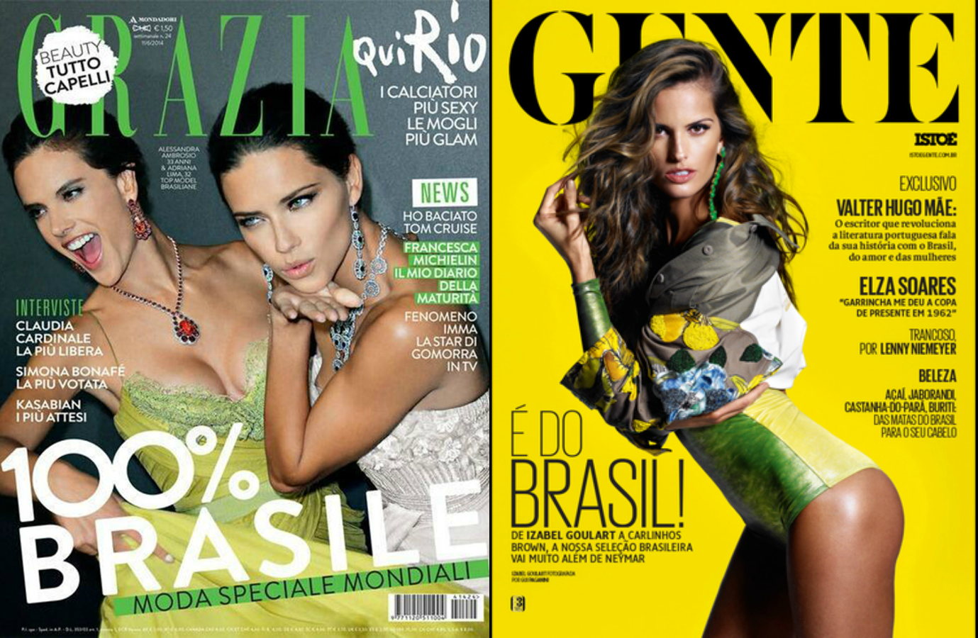 moda | Copa do Mundo | capas de revistas | revistas internacionais | revistas de moda | Elle Brasil | Elle Canadá | Glamour Brasil | Gente | looks para a copa do Mundo