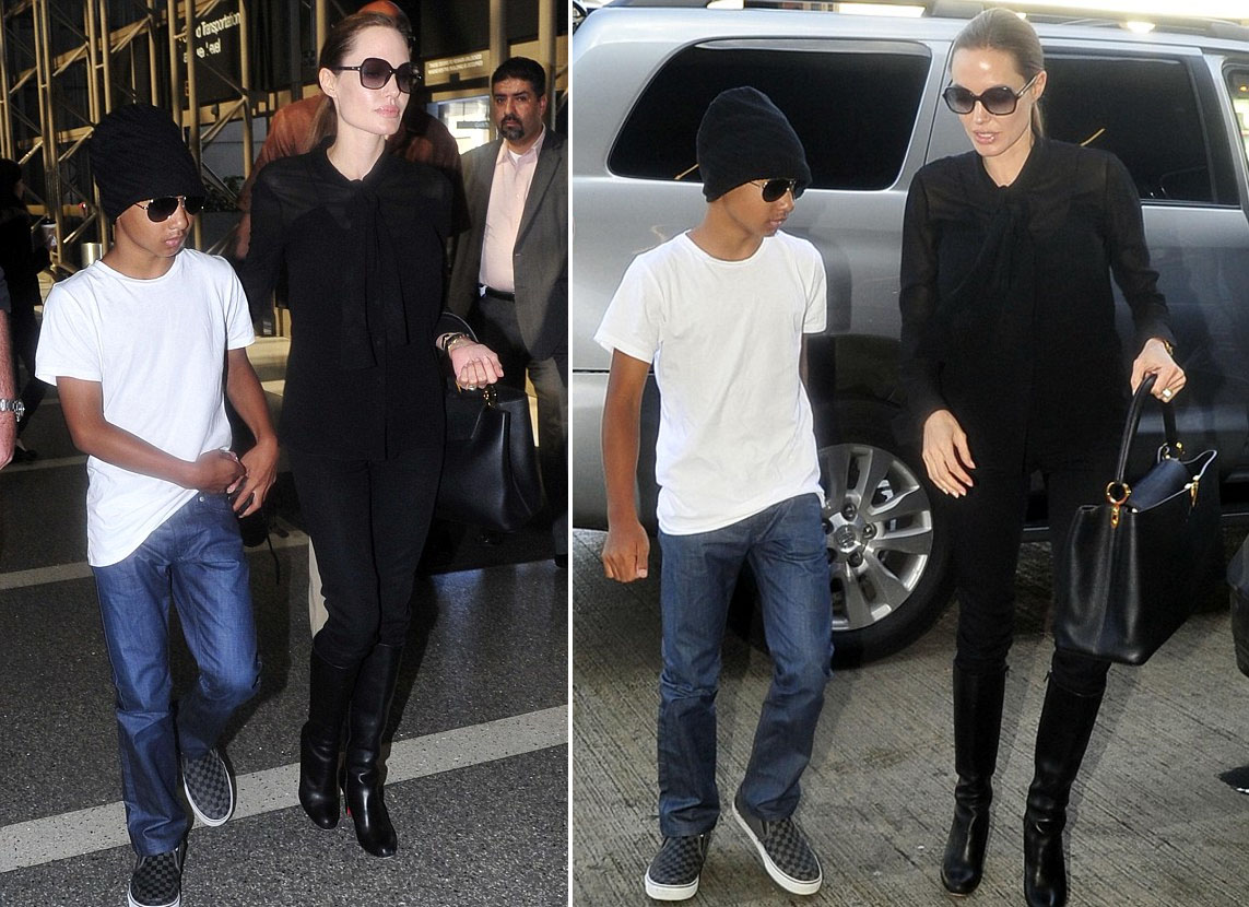 blog de moda | moda | sobre moda | famosas | look das famosas | Angelina Jolie | pretinho básico | look preto total | look em preto | Angelina Jolie veste roupas pretas