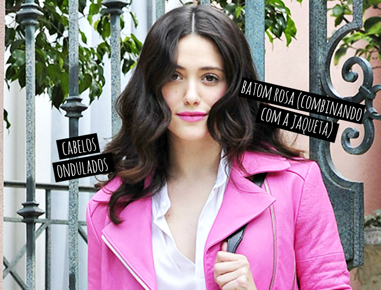 moda | moda 2014 | rosa | look das famosas | emmy rossum | look de Emmy Rossum | famosas usando rosa | rosa tendência moda 2014