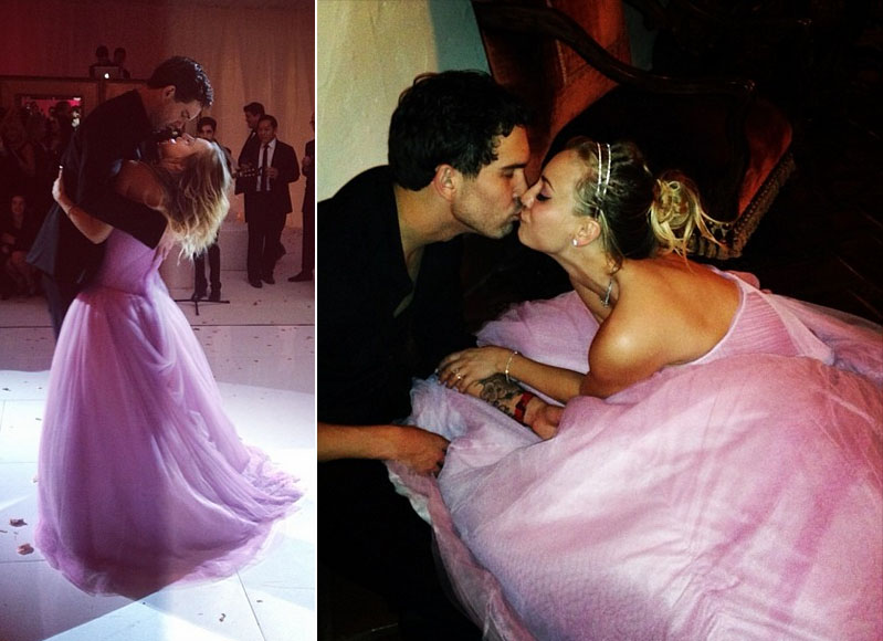 blog de moda | entretenimento | moda | noivas | moda noivas | noiva rosa pode | atriz Kaley Cuoco se casa de rosa | vestidos de noiva | casamento