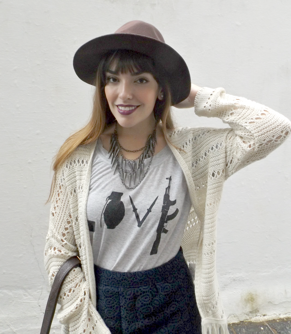 moda | inverno 2015 | moda inverno 2015 | maxicardigan | look do dia | look casual | look do dia casual | chapéu | bota | botas de montaria | short de renda