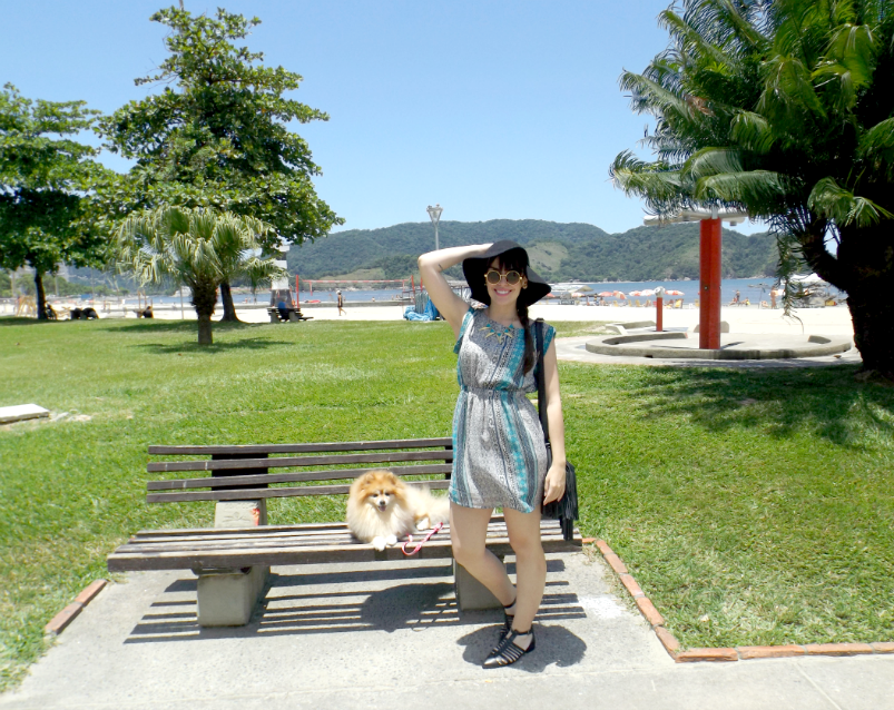 moda | look do dia | look para o dia | look com chapéu floppy | verão 2015 | como usar vestido com chapéu | sapato flat | vestido Forever 21 | vestido étnico | estampa étnica
