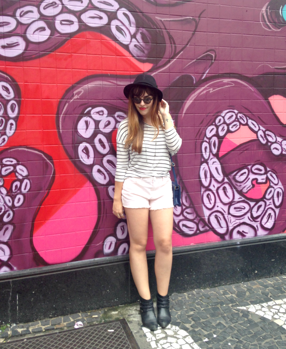 moda | look do dia | look para hoje | look de bota | look de chapéu | listras | navy | look do dia básico | look dia a dia