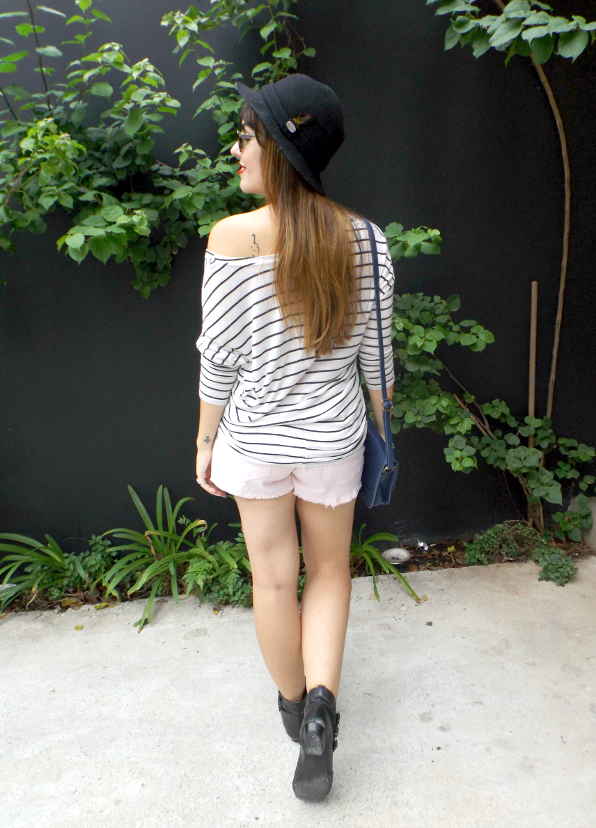 moda | look do dia | look para hoje | look de bota | look de chapéu | listras | navy | look do dia básico | look dia a dia