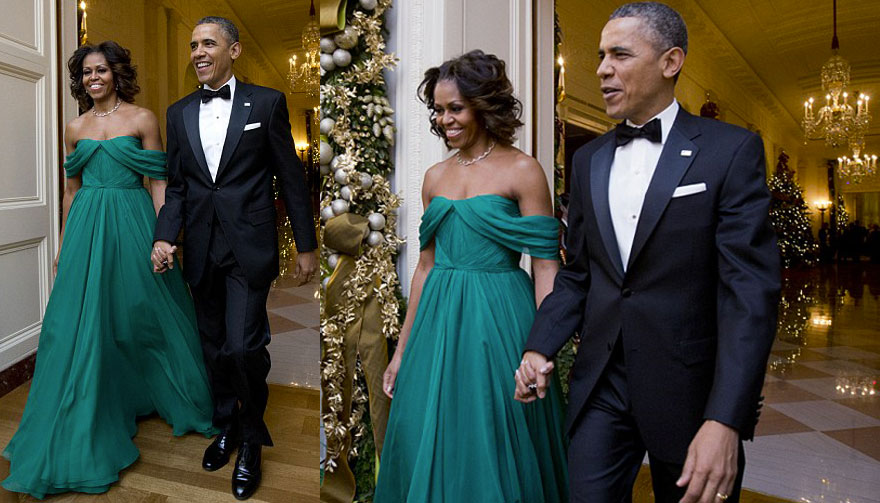 blog de moda | moda | sobre moda | looks de festa | vestidos | vestidos de festa | Michelle Obama | Michelle Obama looks | vestido tomara-que-caia | festas de fim de ano | look de Natal