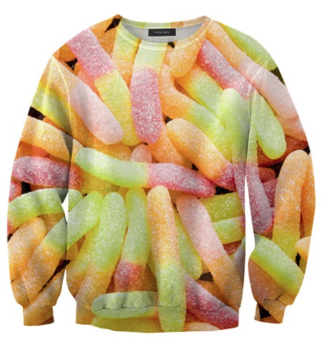 moda | inverno 2013 | novas coleções inverno 2013 | moletons | estampas inusitadas | roupas diferentes | moda estranha | estampas de alimentos | Designer cria moletons com estampa de alimentos