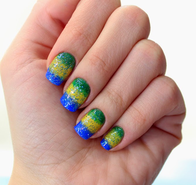 beleza | unhas | esmaltes | nail art | unhas artísticas | unhas decoradas | unha verde a amarela | unhas do Brasil | unhas decoradas para a Copa | nail art para a Copa