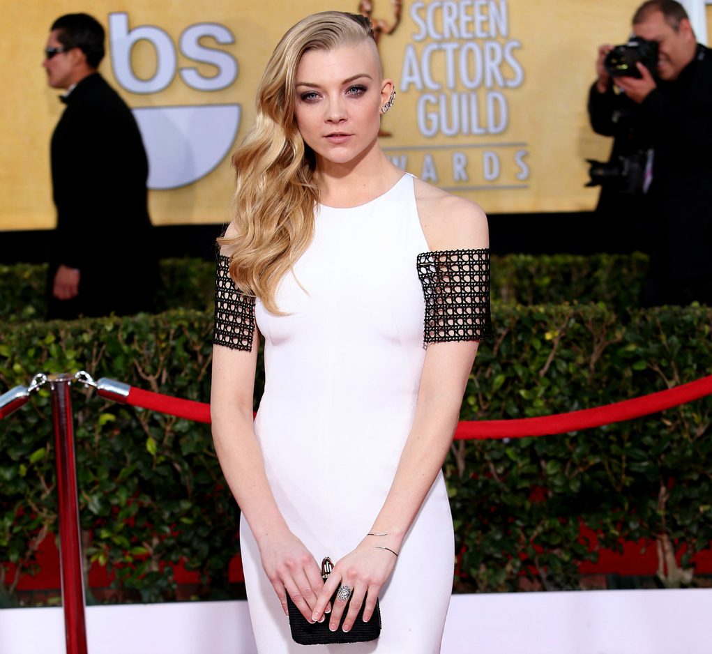 blog de moda | beleza | sobre beleza | cabelos | cabelo das famosas | Natalie Dormer | Natalie Dormer at Sag Awards 2014 | cabelo metade raspado | famosas que mudam de visual