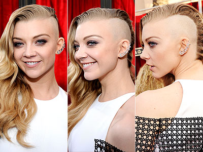 blog de moda | beleza | sobre beleza | cabelos | cabelo das famosas | Natalie Dormer | Natalie Dormer at Sag Awards 2014 | cabelo metade raspado | famosas que mudam de visual