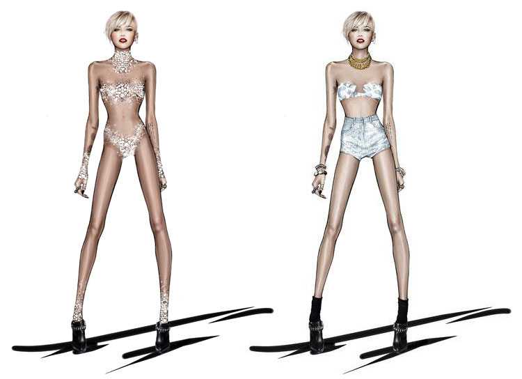 blog de moda | moda | sobre moda | look das famosas | figurinos | Roberto Cavalli cria figurino para Miley Cyrus | looks de Miley Cyrus