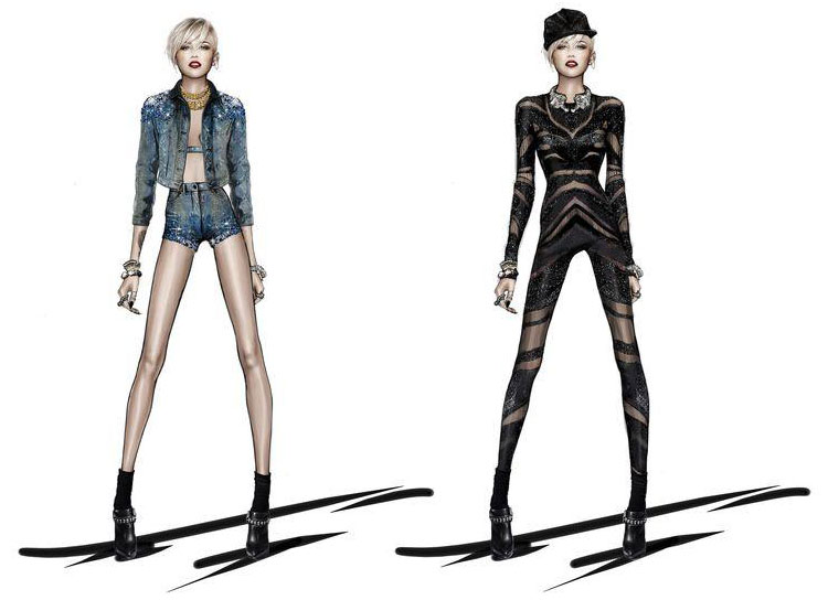 blog de moda | moda | sobre moda | look das famosas | figurinos | Roberto Cavalli cria figurino para Miley Cyrus | looks de Miley Cyrus
