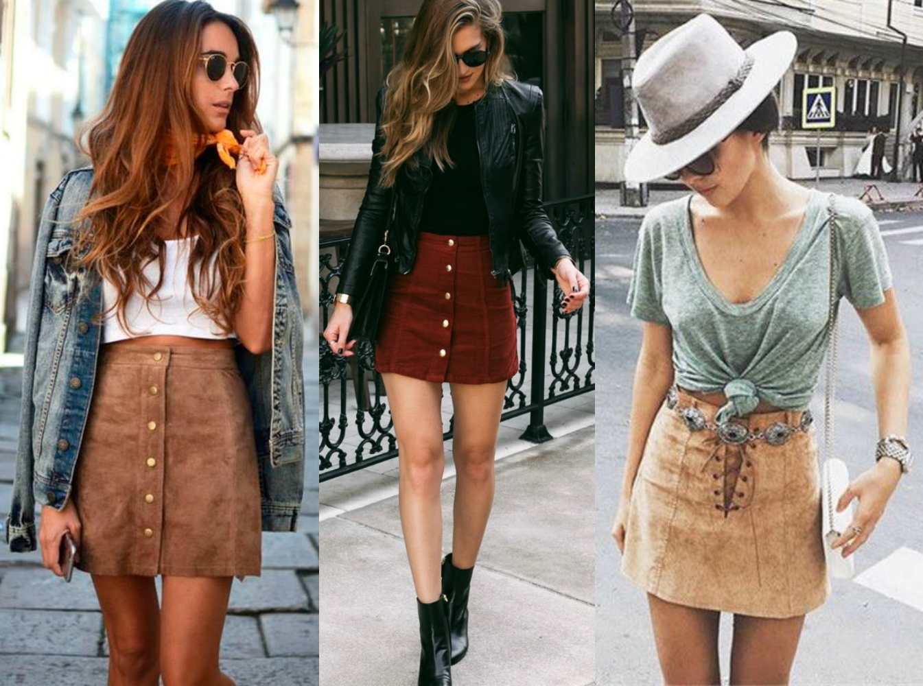 moda | moda 2016 | mini saia | saia | saia de botões | saia cintura alta | saia de saia | saia jeans | saia preta | suede skirt