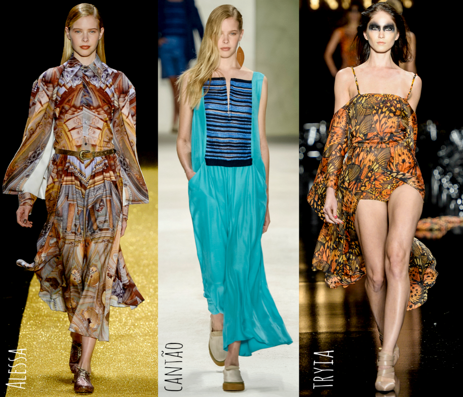 moda | moda verão 2015 | moda 2015 | Fashion Rio verão 2015 | tendências verão 2015 | balanço de tendências segundo Fashion Rio verão 2015 | cor laranja | calça de cintura alta | biquinis e maiôs amplos | tecidos fluídos | brinco de um lado só