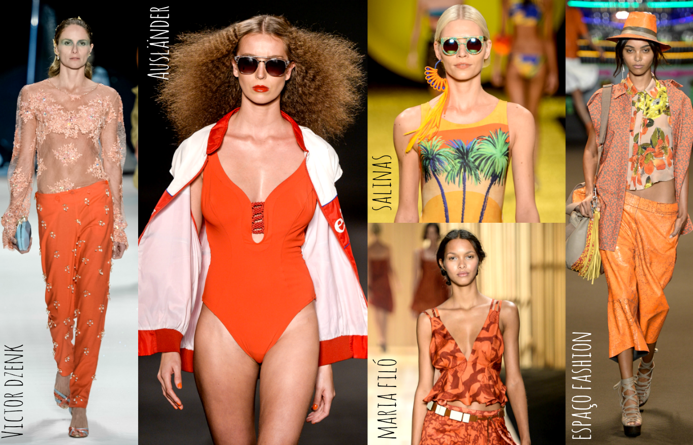 moda | moda verão 2015 | moda 2015 | Fashion Rio verão 2015 | tendências verão 2015 | balanço de tendências segundo Fashion Rio verão 2015 | cor laranja | calça de cintura alta | biquinis e maiôs amplos | tecidos fluídos | brinco de um lado só