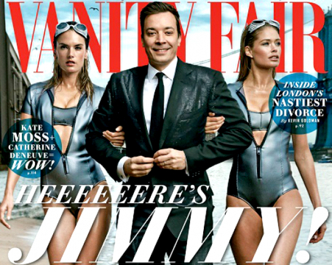 Alessandra Ambrósio é capa da Vanity Fair ao lado de Jimmy Fallon